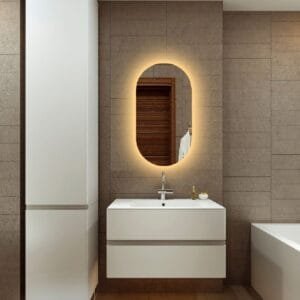 100x65 cm Beyaz Led Dekoratif Banyo Aynası