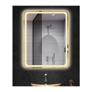 105x65cm Diktörgen Dekoratif Banyo Duvar Aynası Ledli Banyo Duvar Aynası Salon Duvar Aynası