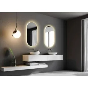 105x65cm Elips Dekoratif Banyo Duvar Aynası Ledli Banyo Duvar Aynası Salon Duvar Aynası