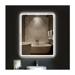 105x65cm Diktörgen Dekoratif Banyo Duvar Aynası Ledli Banyo Duvar Aynası Salon Duvar Aynası