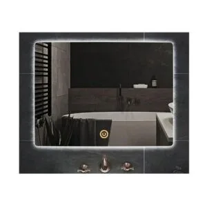 105x65cm Diktörgen Dekoratif Banyo Duvar Aynası Ledli Banyo Duvar Aynası Salon Duvar Aynası
