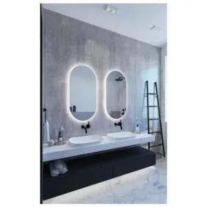 105x65cm Elips Dekoratif Banyo Duvar Aynası Ledli Banyo Duvar Aynası Salon Duvar Aynası