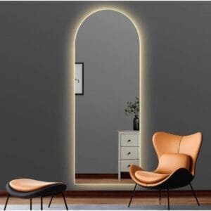 110x55cm Sarı Led Işıklı Salon Duvar Aynası Boy Duvar Aynası Ledli Boy Aynası