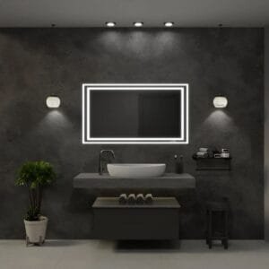 110x70cm Diktörgen Dekoratif Banyo Duvar Aynası Ledli Salon Duvar Aynası Yatak Odası Duvar Aynası