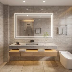 120x60 Cm Dekoratif Banyo Aynası Led Işıklı Dokunmatikli