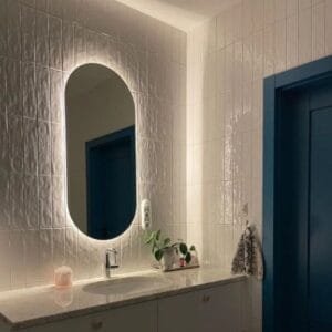 65x45cm Elips Dekoratif Banyo Duvar Aynası Ledli Banyo Duvar Aynası Salon Duvar Aynası