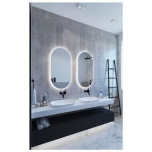 65x45cm Elips Dekoratif Banyo Duvar Aynası Ledli Banyo Duvar Aynası Salon Duvar Aynası