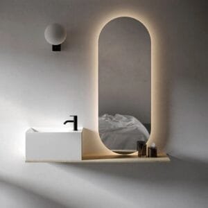 75x55cm Elips Dekoratif Banyo Duvar Aynası Ledli Banyo Duvar Aynası Salon Duvar Aynası