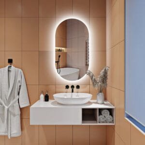 60x45 cm Gün Işığı Led Dekoratif Banyo Aynası