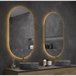 60x45 Cm Yuvarlak Dekoratif Banyo Duvar Aynası Günışığı Ledli Banyo Duvar Aynası