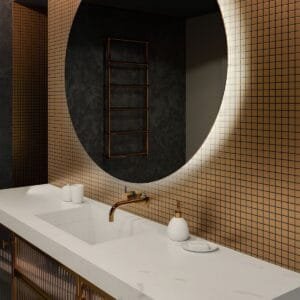 60cm Beyaz Ledli Banyo Aynası/makyaj Aynası/yuvarlak Ayna/