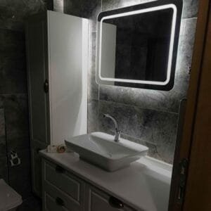 80*60 Led'li Kumlamali Lavabo &banyo Aynasi