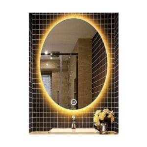 65x40cm Elips Dekoratif Banyo Duvar Aynası Ledli Banyo Duvar Aynası Salon Duvar Aynası