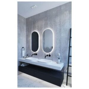 95x65cm Elips Dekoratif Banyo Duvar Aynası Ledli Banyo Duvar Aynası Salon Duvar Aynası