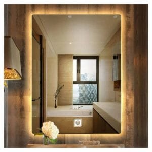 70x40cm Diktörgen Dekoratif Banyo Duvar Aynası Ledli Banyo Duvar Aynası Salon Duvar Aynası