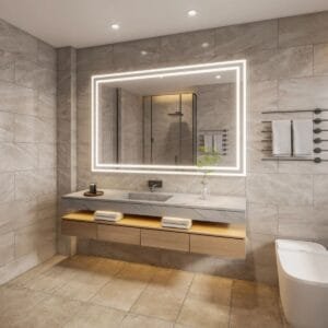 115x75 Dekoratif Banyo Aynası Led Işıklı Dokunmatikli