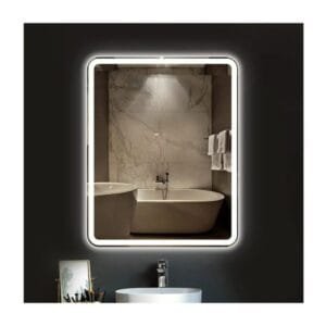 75x45cm Diktörgen Dekoratif Banyo Duvar Aynası Ledli Banyo Duvar Aynası Salon Duvar Aynası