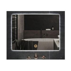 88x55cm Diktörgen Dekoratif Banyo Duvar Aynası Ledli Banyo Duvar Aynası Salon Duvar Aynası