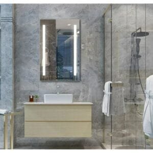 - 80x60 Banyo Duvar Aynası Beyaz Işık Dekorasyon Aynası