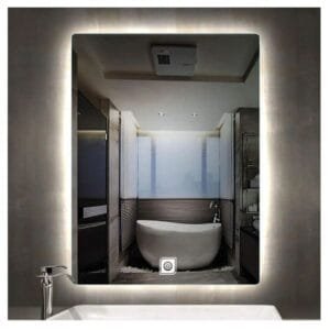 85x55 Cm Dekoratif Banyo Aynası Beyaz Led Işıklı Dokunmatikli