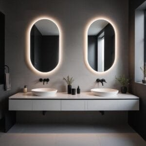 Gün Işığı Led Aydınlatmalı Oval Banyo Aynası, Led Işıklı Ayna, Modern Aynalar
