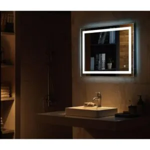 105x70 cm Beyaz Led Dekoratif Banyo Aynası